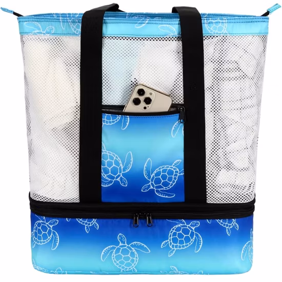 Bolsa de playa con hielera, Tote con hielera térmica no desmontable y bolsillo para toallas Cibaabo